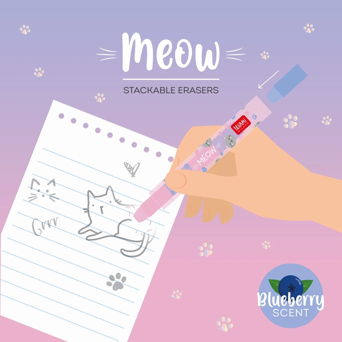 Legami - Stapelbare Radiergummis - Meow
