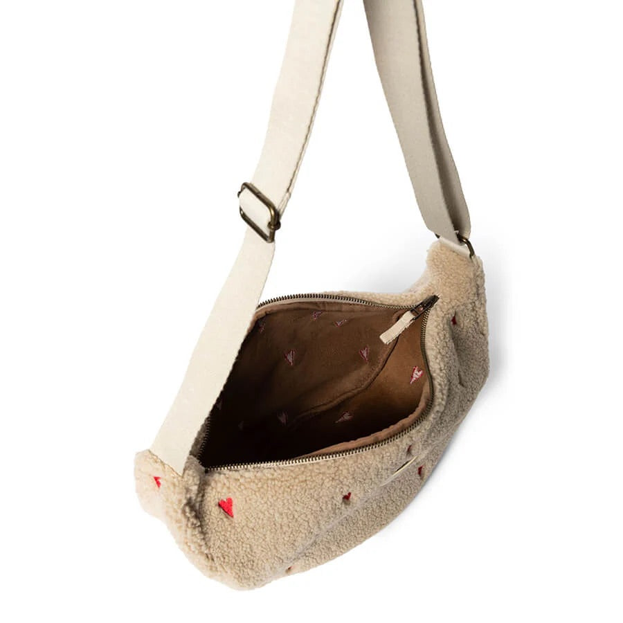 Studio Noos Ecru Teddy Hearts Adult Fannypack