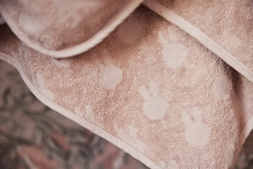 Jollein - Kapuzenhandtuch Frottee 75x75cm - Miffy Jacquard - Wild Rose
