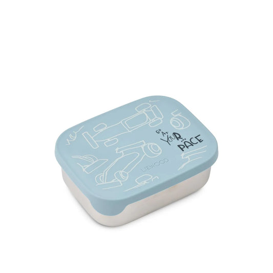 Liewood - ARTHUR LUNCHBOX RACE CARS / BEACH BLUE