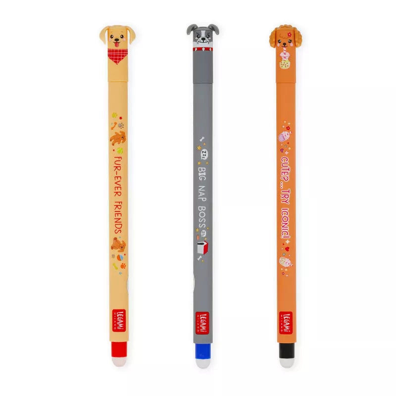 Legami Set mit 3 löschbaren Gelstiften - Fur-ever Friends (limitiert)