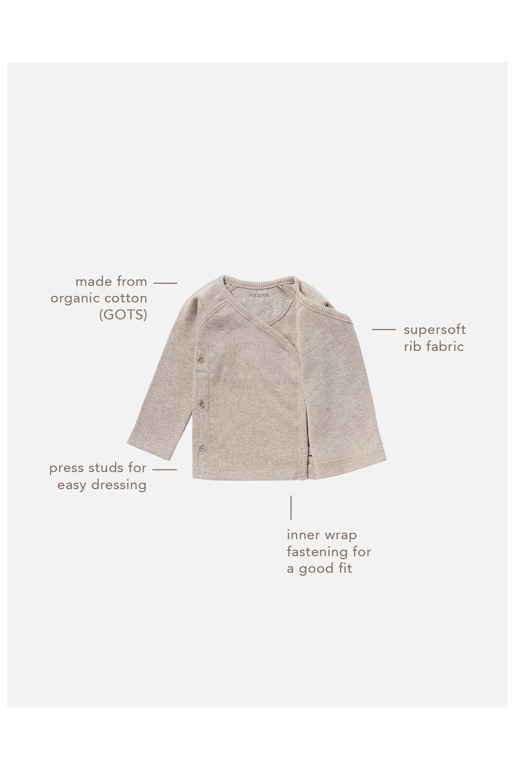 Noppies Wickelshirt Nanjuki Taupe Melange