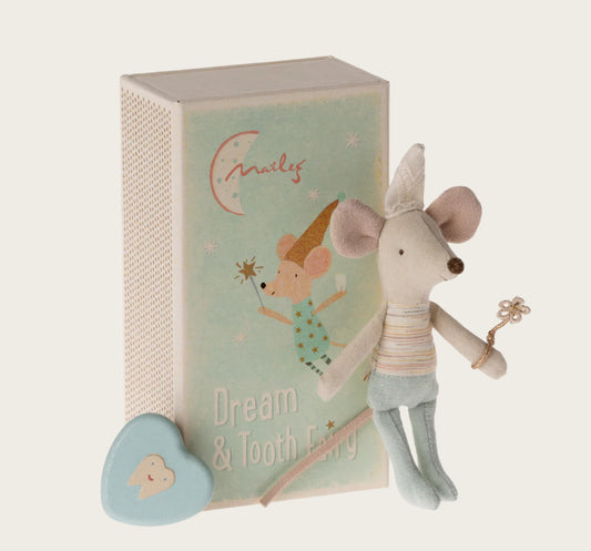 Maileg - Zahnfee-Maus in Streichholzschachtel - Blau