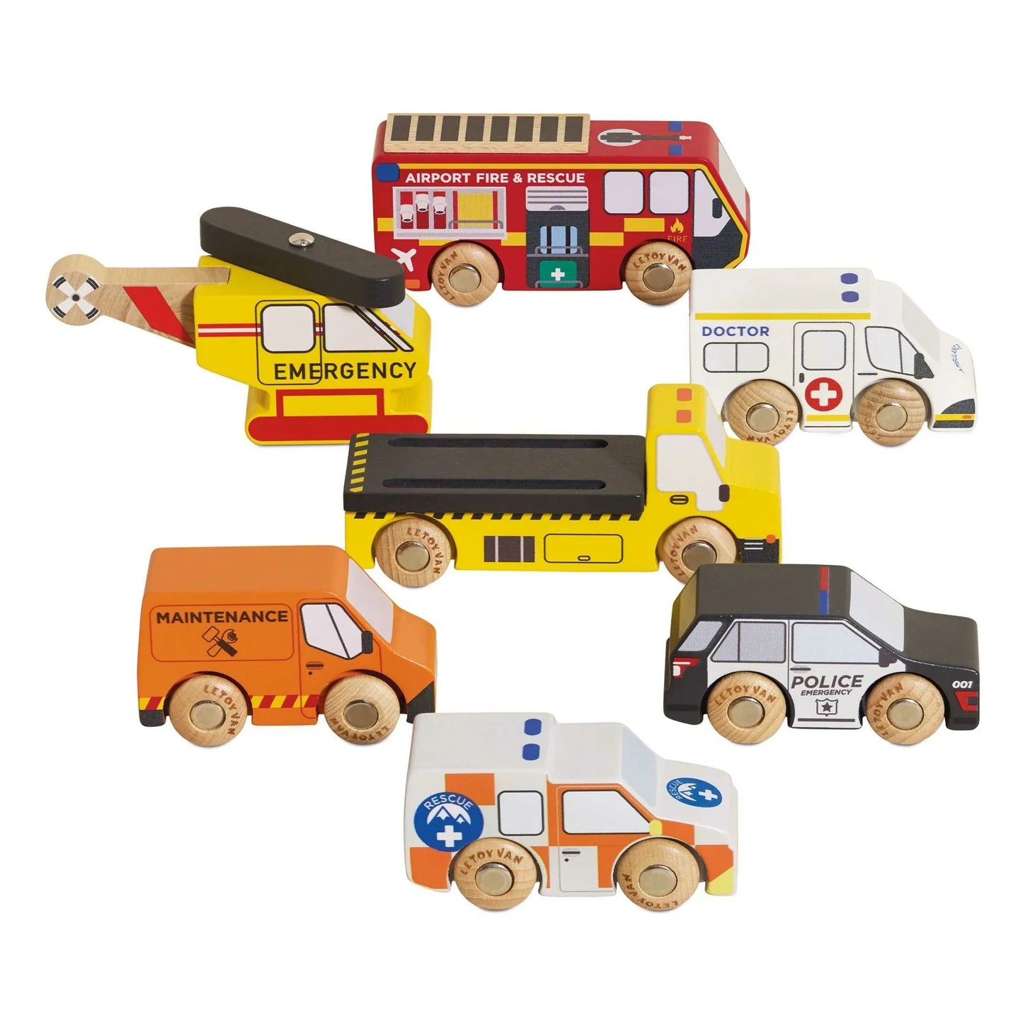 Le Toy Van - Rettungsfahrzeuge - Spielset // Rettungsfahrzeuge - aus Holz