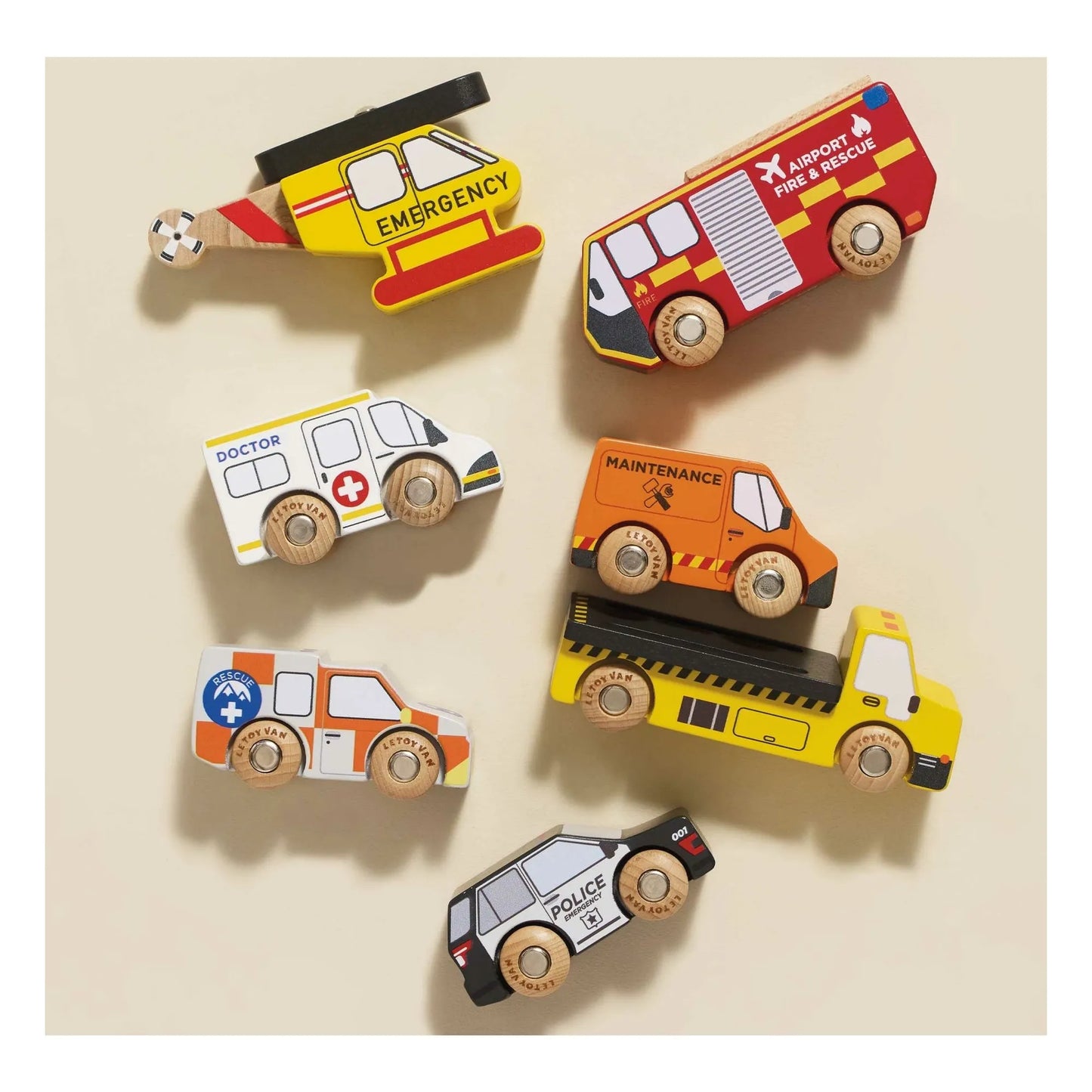Le Toy Van - Rettungsfahrzeuge - Spielset // Rettungsfahrzeuge - aus Holz