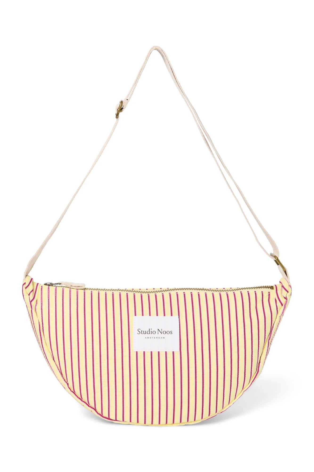 Studio Noos - Gelbe Poplin Striped Adult-Gürteltasche