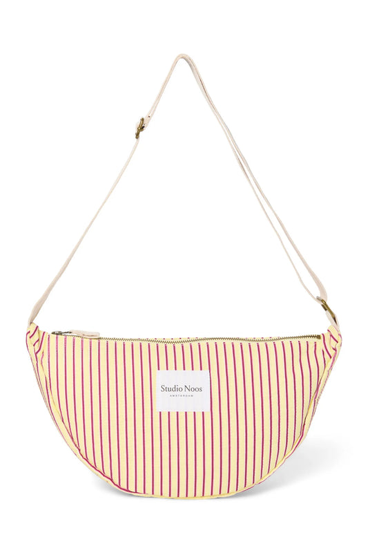 Studio Noos - Gelbe Poplin Striped Adult-Gürteltasche
