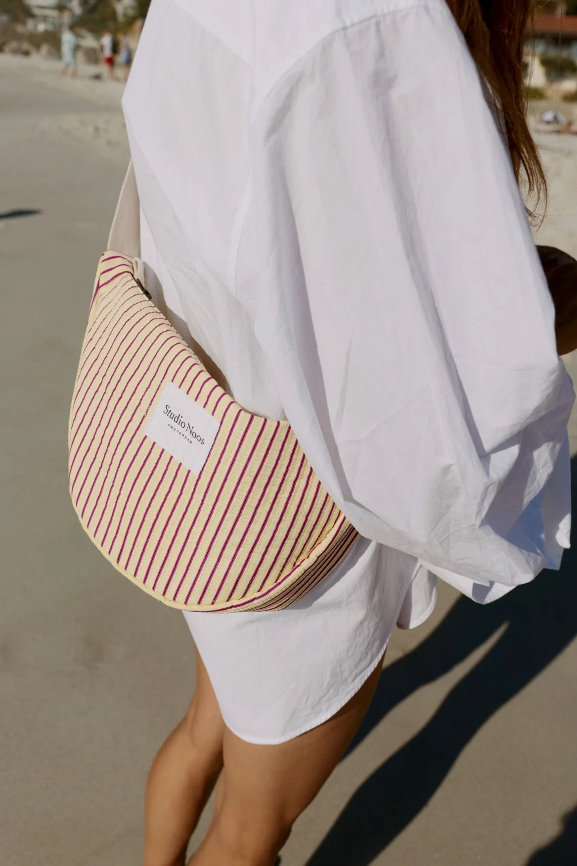 Studio Noos - Gelbe Poplin Striped Adult-Gürteltasche