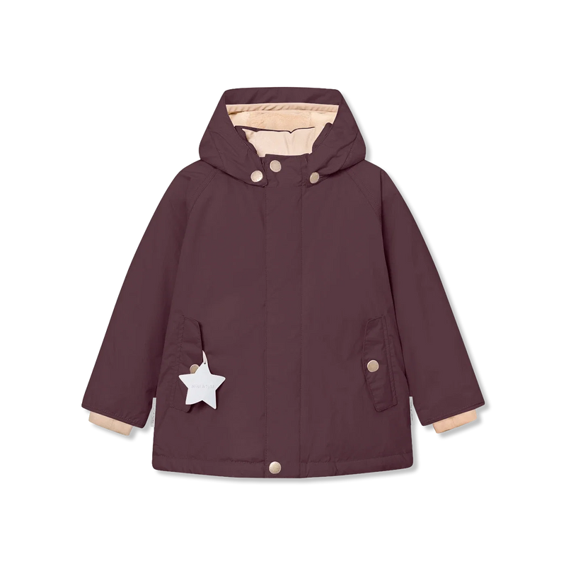 Miniature MATWALLY Winterjacke mit Fleecefutter - fudge aubergine
