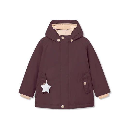 Miniature MATWALLY Winterjacke mit Fleecefutter - fudge aubergine