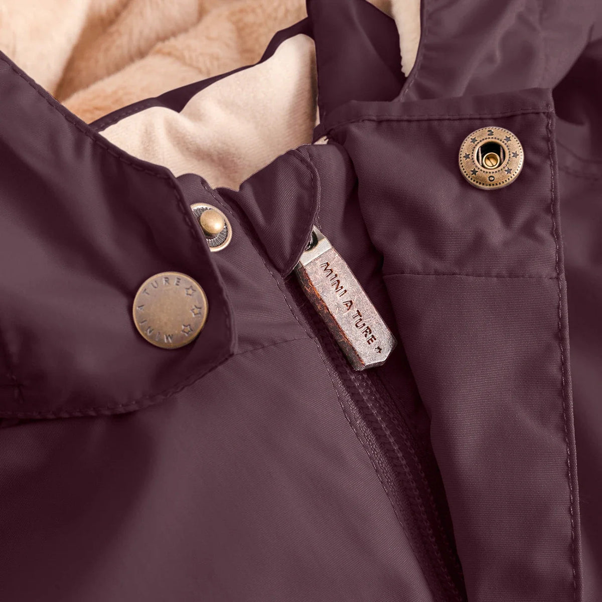 Miniature MATWALLY Winterjacke mit Fleecefutter - fudge aubergine