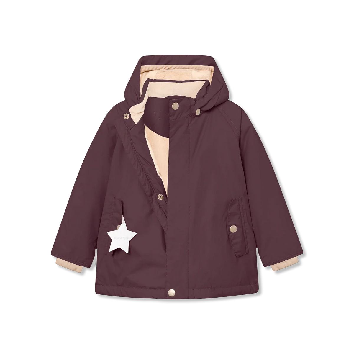 Miniature MATWALLY Winterjacke mit Fleecefutter - fudge aubergine