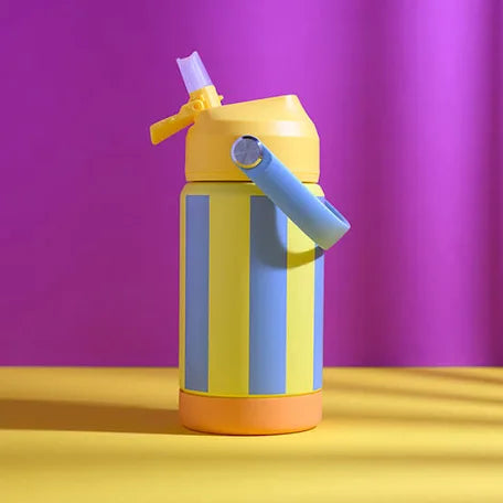 Ava & Yves - Trinkflasche Stripes, gelb/hellblau, 350ml