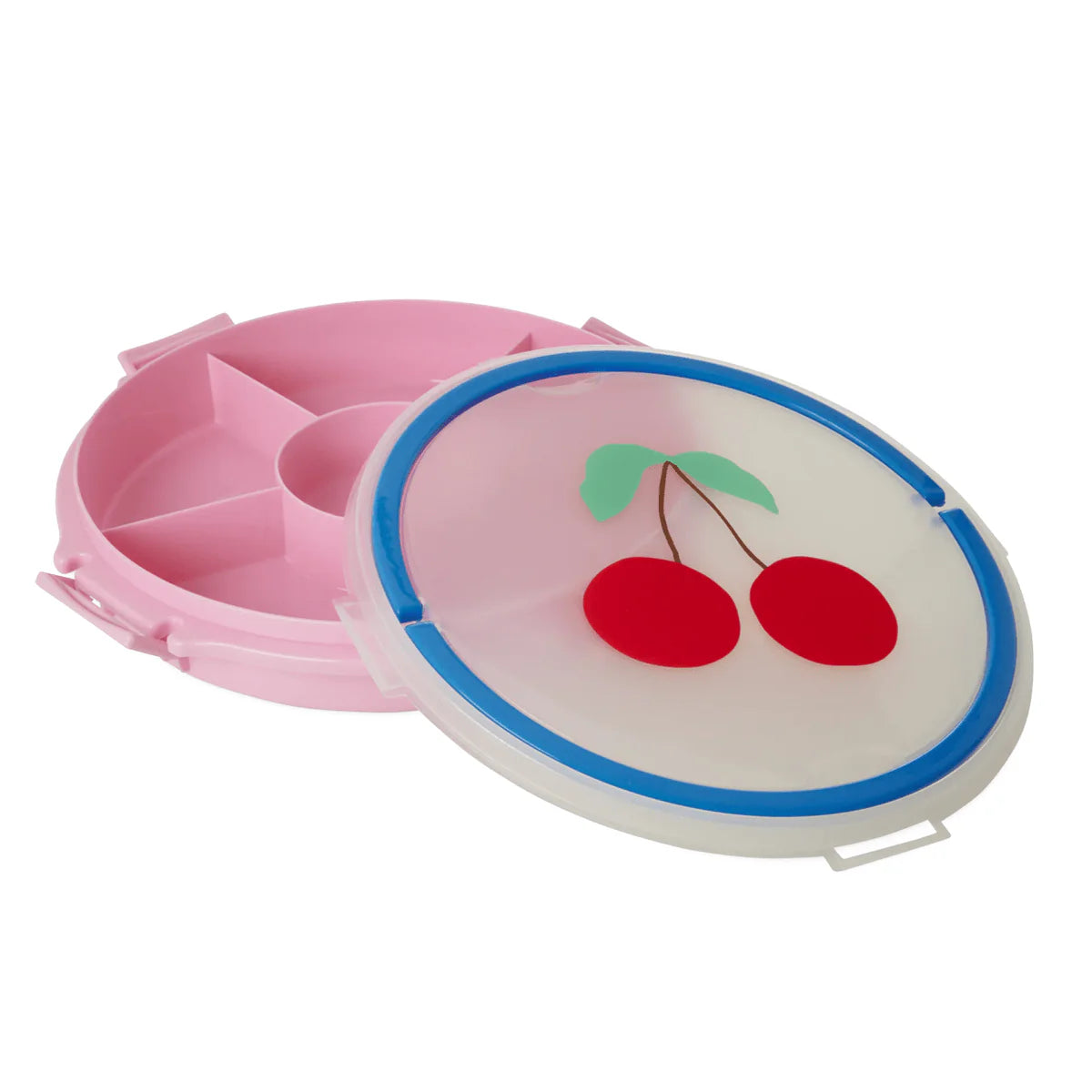 Rice - Serving Tray with Handle -Kirsche Print - Rosa / Snackbox