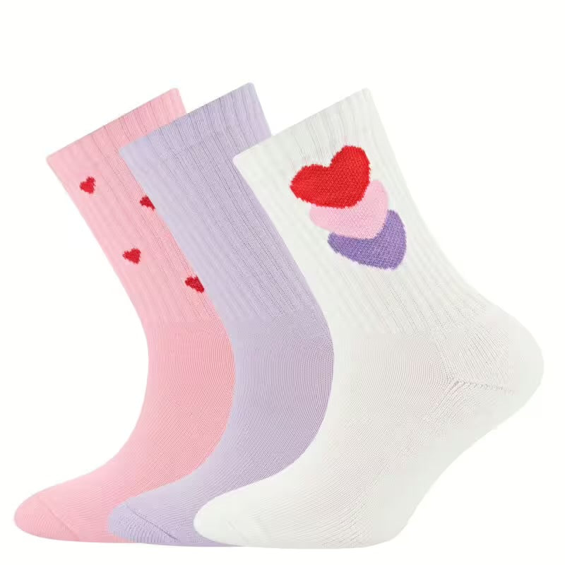 Ewers Tennissocken "3er Pack Herzen/Rippe"
